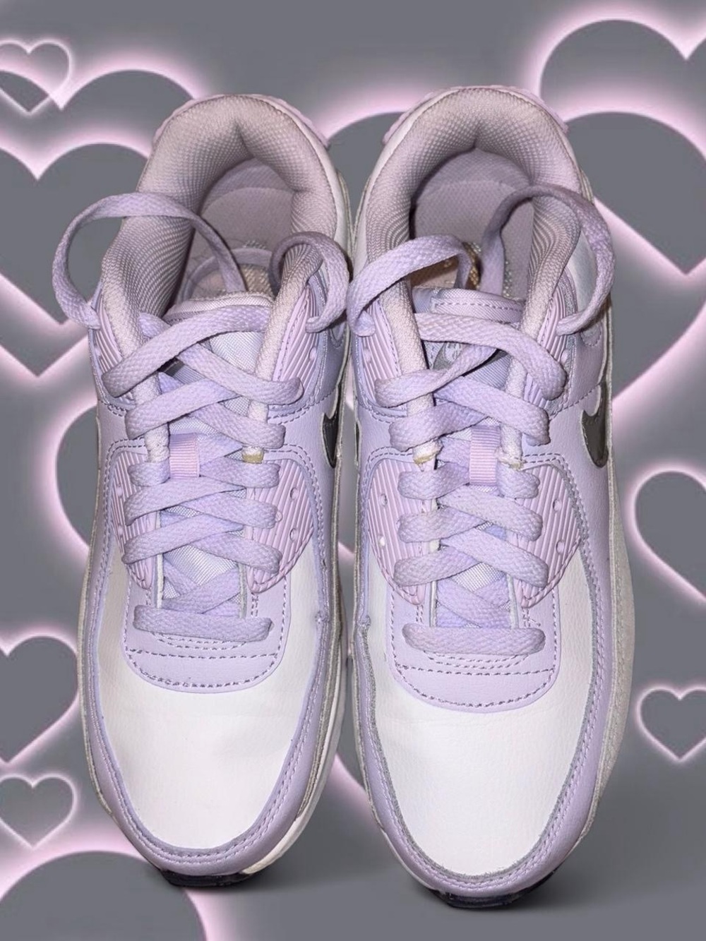 Nike Air Max 90 LTR GS White Metallic Silver Blanc/Argent Metallique 💜 ✨
